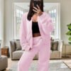 UK Only - Bomber New Style Oversized Fleece Zipper And Wide Leg Tracksuit