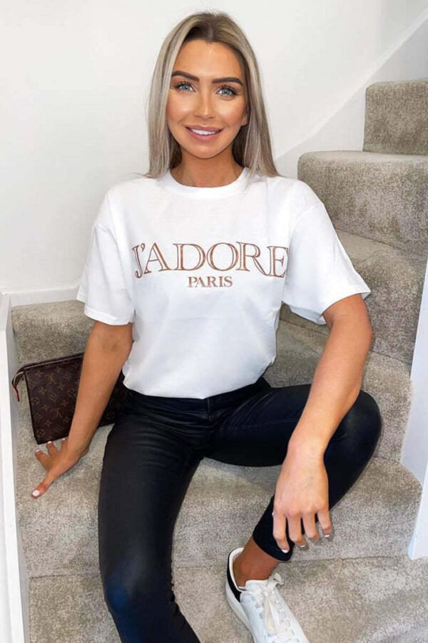 UK ONLY - Ladies Oversized J' Adore Paris Short Sleeves T Shirt Top