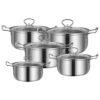 11PCS Induction Non Stick Stainless Steel Cookware Cooking Pot Pan With Lids Set