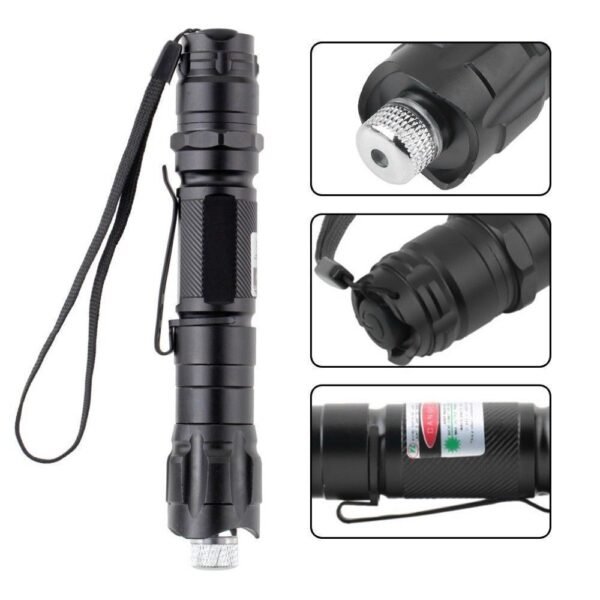 USB Rechargeable Green Laser Pointer Pen Visible Beam LED Flashlight Torch Lazer