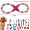 15X Tough Dog Toys Bundle Chew Rope Knot Ball Squeakers Pet Puppy Teething UK