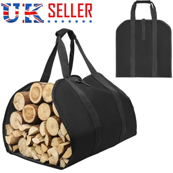 Firewood Log Carrier Canvas Durable Firepalce Wood Bag W Reinforce Straps