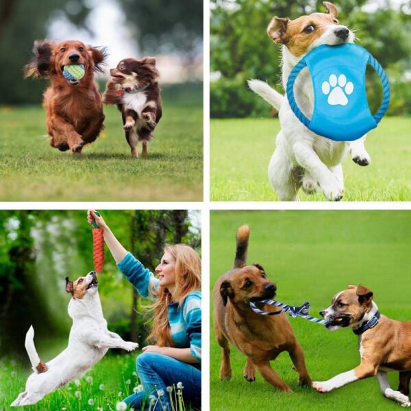 15X Tough Dog Toys Bundle Chew Rope Knot Ball Squeakers Pet Puppy Teething NEW