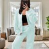 UK Only - Bomber New Style Oversized Fleece Zipper And Wide Leg Tracksuit
