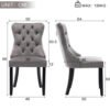 Modern Set Of 4 Upholstered Velvet Dining Chairs, Button Tufted Kitchen Lounge Chairs With Solid Wood Legs, Riveted Trim And Knocker Ring, For Dining Room Living Room,