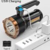 LED Torch USB Rechargeable COB Flashlight Spotlight Camping Light Most Powerful