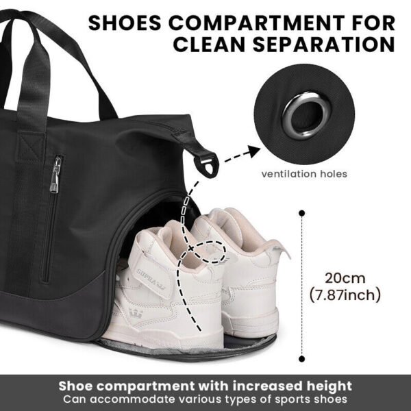 Men Women Gym Duffle Bag Waterproof Large Weekend Travel Sport Holdall Luggage