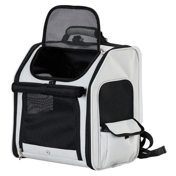 USA ONLY - Pet Carrier Backpack, Expandable Cat Dog Carrier With Back Extension, Breathable Mesh Travel Backpack For Small Dogs Cats, Soft-Sided Pet Backpack Holds Up To 26 Lbs