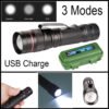 LED Military Flashlight USB Rechargeable Tactical Zoom Torch Most Powerful Mini Pen Light