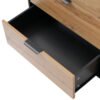 Sideboard Cabinet Dresser With 6 Drawers And 2 Open Shelves ,Amber Glass Chest Of Drawers, Anti-tip,Dressing Table For Living Room, Bedroom, And Children's Room, 120 X 40 X 80 Cm, Oak