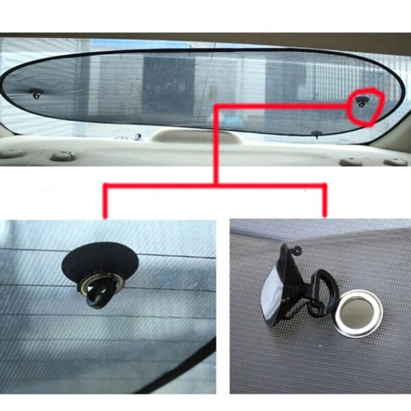 Rear Window Screen Sun Shade Mesh Cover Windshield Sun UV Visor Blocks Black