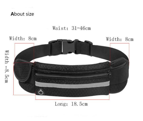Running Belt Unisex Sport Jogging Phone Keys Mobile Money Bum Bag Waist Travel