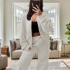 UK Only - Bomber New Style Oversized Fleece Zipper And Wide Leg Tracksuit