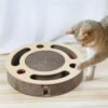 Cat Scratcher Pad Toy 3 In 1 Round Corrugated Scratching Toy With Bell Ball