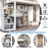 Kids Study Bed With Desk & Stairs - Children's Multifunctional Single Bed Frame UK 90x190cm, Solid Wood & MDF Construction, Built-in Wardrobe & Lockers, White Storage Bed No Mattress Included