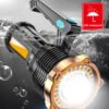 LED Torch USB Rechargeable COB Flashlight Spotlight Camping Light Most Powerful