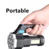7 LED Flashlight COB Torch Rechargeable Side Light USB Charging 4 Modes Waterproof Work Light