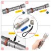 UK ONLY - LED Tactical Flashlight Rechargeable LED Work Light Super Bright Torch Emergency Light Escape Hammer