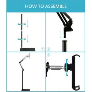 UK ONLY SALE - Universal 360 Adjustable Floor Stand Holder For Tablet  IPad  Phone 3.5  11in