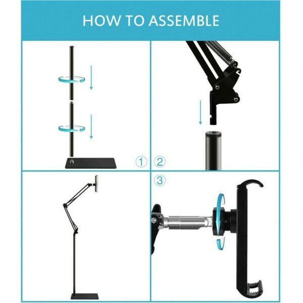 UK ONLY SALE - Universal 360 Adjustable Floor Stand Holder For Tablet  IPad  Phone 3.5  11in