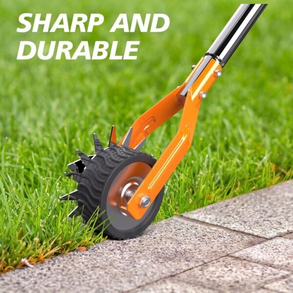 UK/US/Canada & Germany ONLY - Wheel Rotary Edger, Sidewalk Manual Lawn Edger, Stainless Steel Handle, Adjustable Height -66.7Inch