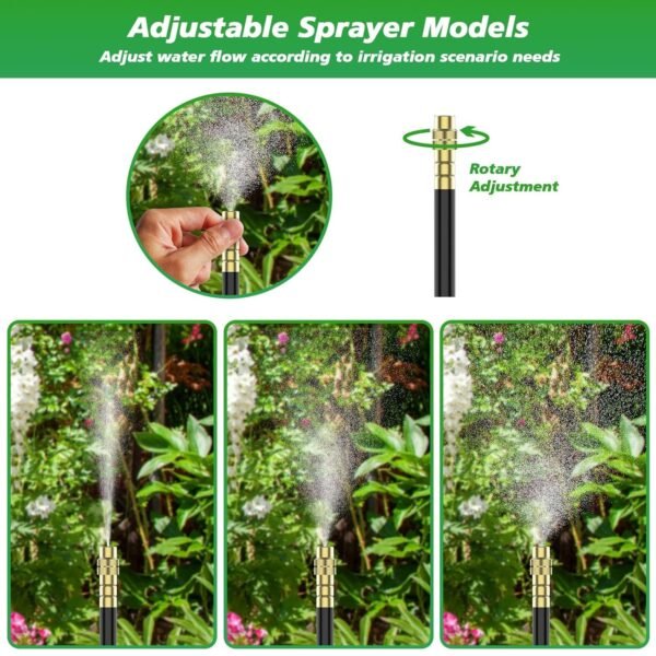 UK & USA SALE - 360 Adjustable Irrigation System Kit Garden Watering System Drip Irrigation Kit For Garden, Yard, Lawn, Greenhouse, Plants