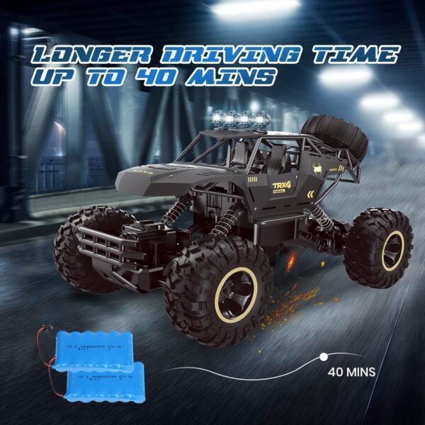 UK ONLY - 4DRC Rc Car Rock Crawler Rechargeable Off Road Truck 4WD , Metal Shell LED Headlights RC Remote Control Off Road Car Truck - Royal Mail