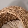 109e373f-edfe-45e5-a0cc-6066a2e74b62.jpg UK ONLY - PawHut Wicker Cat Bed, Raised Rattan Cat Basket With Cylindrical Base, Soft Washable Cushion, 50 X 42 X 60 Cm - Brown