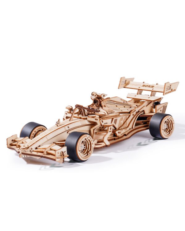 UK ONLY - ROBOTIME 3D Wooden Puzzle Racing Car Model Kits With Mechanical Roaring Engine