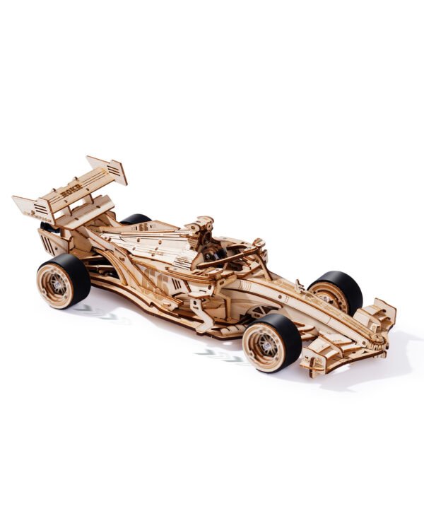 UK ONLY - ROBOTIME 3D Wooden Puzzle Racing Car Model Kits With Mechanical Roaring Engine