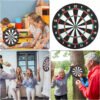 UK ONLY - SIZE 17  DARTBOARD SET 6 DARTS  FAMILY DART BOARD GAME ADULTS KIDS XMAS