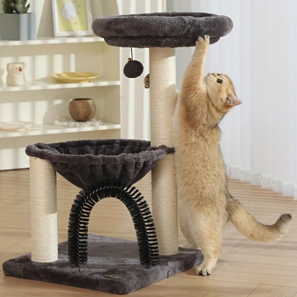 POLAND ONLY - 27.8 inch Tall Cat Tree Tower For Indoor Cats  Multi-Level Cat Furniture With Sisal Scratching Posts, Plush Perches & Hanging Toys Large Durable Cat Tower, Perfect Gift For Cat Lovers