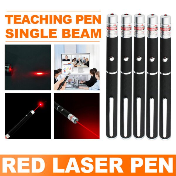 UK ONLY - 650nm Red Laser Pointer Pen Light Visible Single Beam AAA Lazer Torch 5PCS 9900 Miles Mini Small Teaching Pen Light Pet Toys