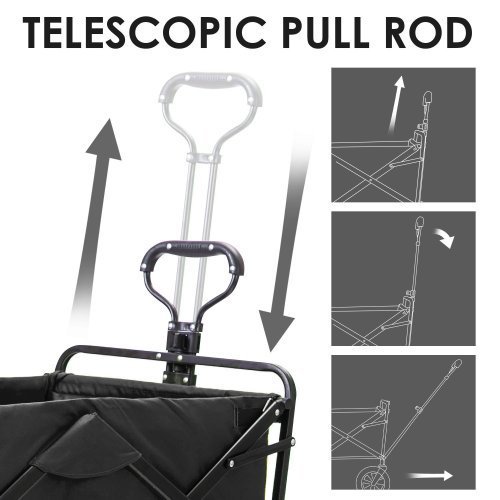 UK ONLY SALE ( Less than 50%) - Garden Cart Foldable Pull Wagon Hand Cart Garden Transport Cart Collapsible Portable Folding Cart