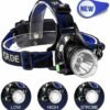 UK ONLY - LED Headlamp Rechargeable Head Torch Zoom Headlight Super Bright Flashlight 3 Modes Work Light With 2 Li-ion Batteries 2 Charger
