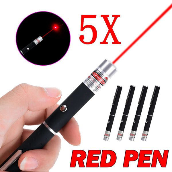 UK ONLY - 650nm Red Laser Pointer Pen Light Visible Single Beam AAA Lazer Torch 5PCS 9900 Miles Mini Small Teaching Pen Light Pet Toys