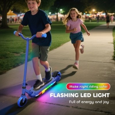 UK ONLY - PROMOTION - Electric Scooter For Kids 6-14 Years, With Colourful Lights