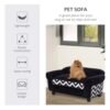 47415567-5cb6-46be-95b9-1af784c32f93.jpg UK ONLY - PawHut Dog Sofa Bed For XS-Sized Dogs, Cat Sofa With Soft Cushion, Pet Chair Lounge With Washable Cover, Removable Legs, Wooden Frame