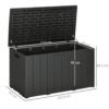UK ONLY - Outsunny 336 Litre Garden Storage Box, Water-resistant Heavy Duty Double Wall Plastic Container, Extra Large Outdoor Garden Furniture Organizer, Deck Cushion Chest With Wheels And Handles, Black