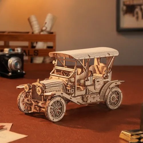 UK ONLY - ROKR 3D Wooden Puzzle DIY Model Vintage Car MC801 Building Toys Gifts For Teens