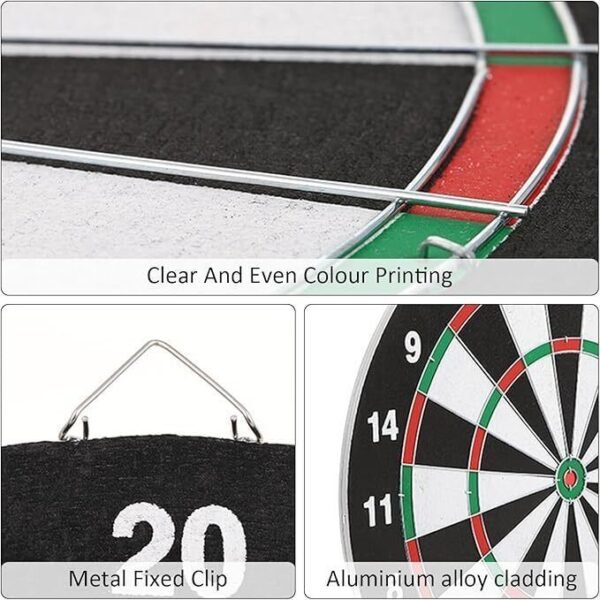 UK ONLY - SIZE 17  DARTBOARD SET 6 DARTS  FAMILY DART BOARD GAME ADULTS KIDS XMAS