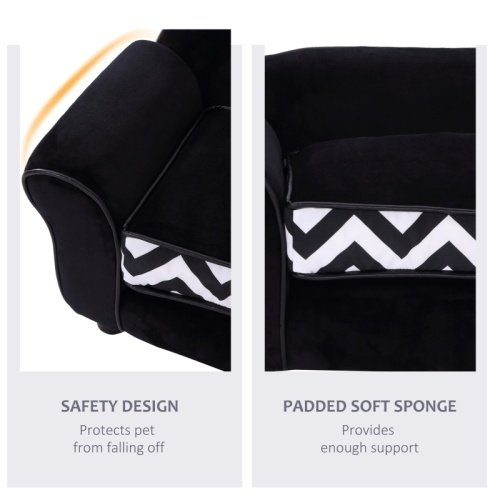 53d0be59-9d84-41c7-8225-697dd83272bc.jpg UK ONLY - PawHut Dog Sofa Bed For XS-Sized Dogs, Cat Sofa With Soft Cushion, Pet Chair Lounge With Washable Cover, Removable Legs, Wooden Frame