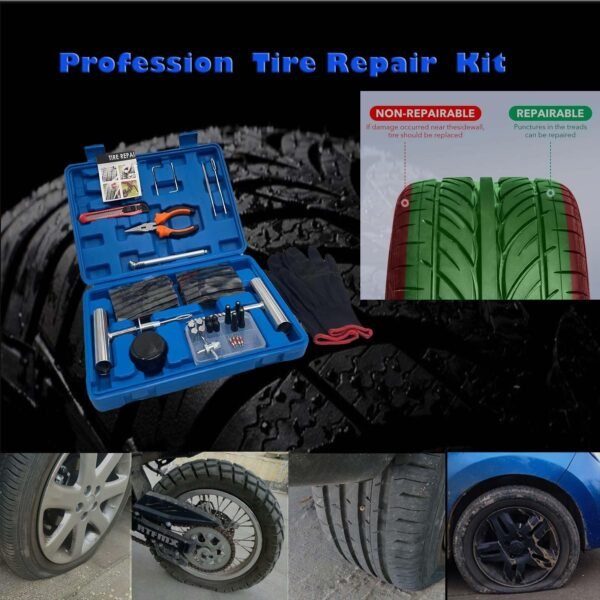 UK ONLY - Portable Car Tire Repair Kit