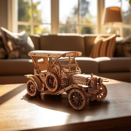 UK ONLY - ROKR 3D Wooden Puzzle DIY Model Vintage Car MC801 Building Toys Gifts For Teens