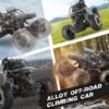 UK ONLY - 4DRC Rc Car Rock Crawler Rechargeable Off Road Truck 4WD , Metal Shell LED Headlights RC Remote Control Off Road Car Truck - Royal Mail