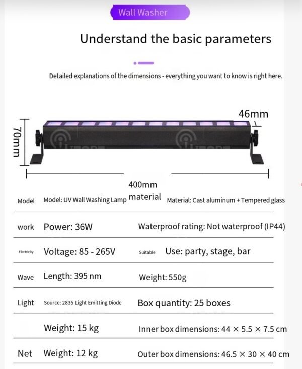 UK ONLY PROMOTION - LED Wall Washer-purple Light