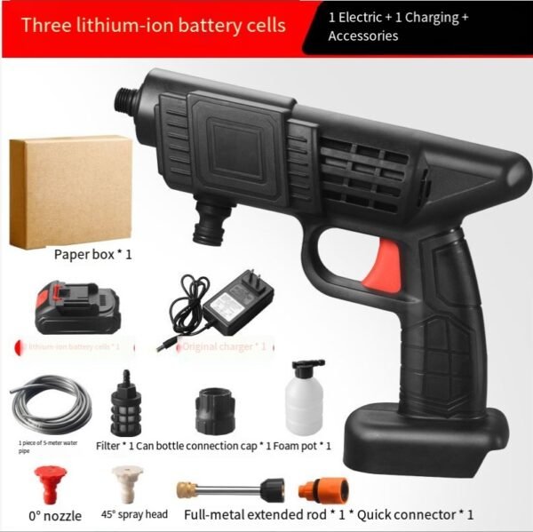 92822585-9733-4b71-b2a0-d7b11f59e6d5.jpg UK ONLY PROMOTION - Cordless Electric High-Pressure Car Washer UK Standard With 2 Batteries And 1 Charger, 13L Bucket And Wash Towel