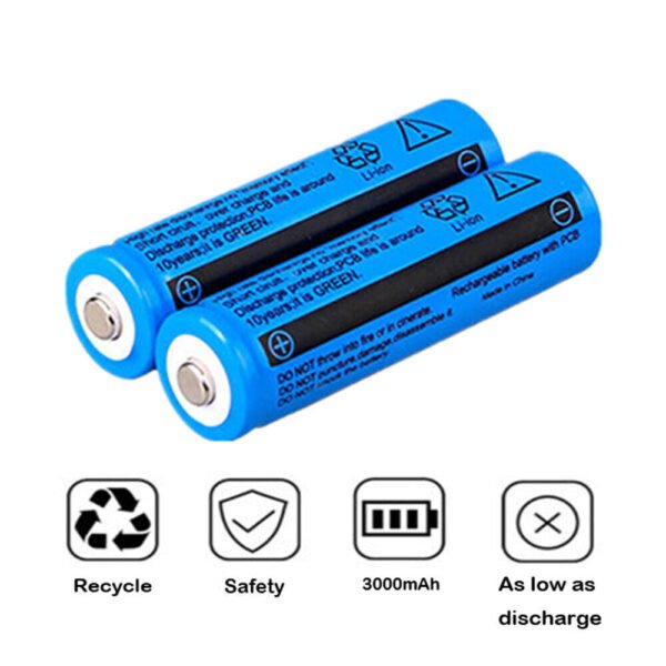 UK ONLY - Li-ion Battery&Charger 3000mAh 3.7V Rechargeable Batteries USB Charger For Torch Flashlight