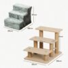 9d467d56-d9aa-4c20-aa9b-5a8da5034429.jpg UK ONLY - PawHut Three-Step Dog Stairs, With Washable Plush Cover, For High Bed Sofa, Dog Stairs For Small Dog And Cat - Light Grey