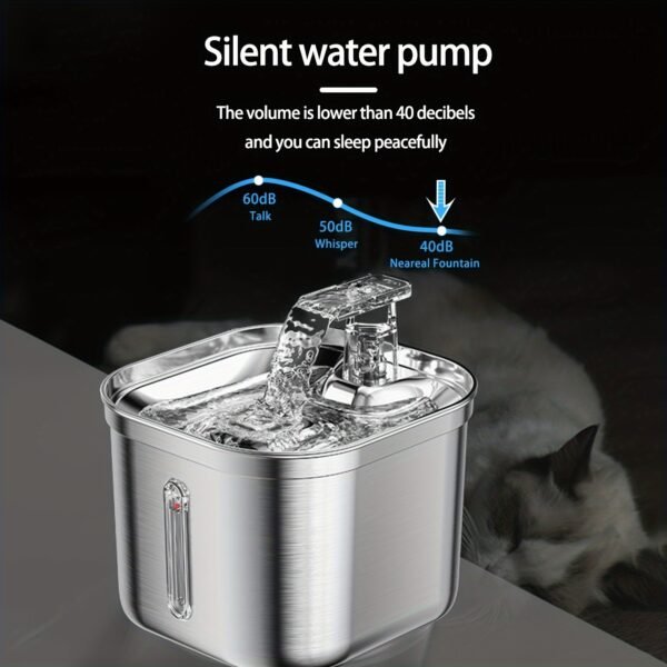 a89656fb-058e-4c42-8947-1a2c9f5ad3fd.jpg POLAND ONLY - Cat Water Fountain, Stainless Steel Pet Water Fountain For Cats Inside, 3 Filters&Ultra-Quiet Pump, 73oz Automatic Dog Dispenser Water Bowl, Multiple Pets Water Fountain